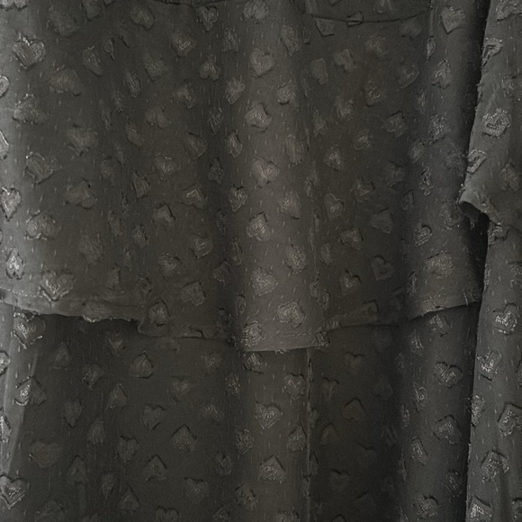 Black 4X Mini clip dot heart tiered skirt - Picture 2 of 5